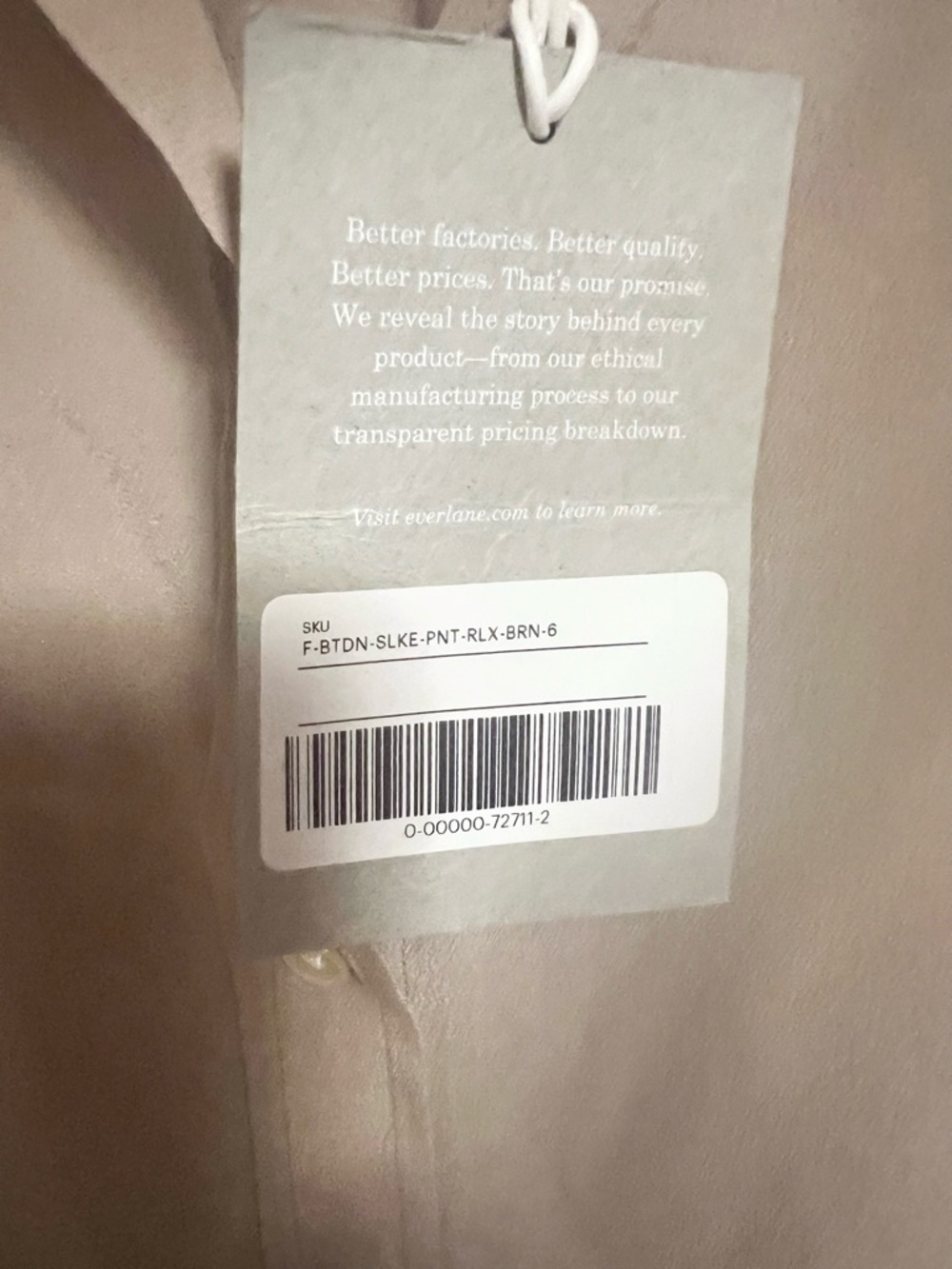 NWT Everlane | The Washable Clean Silk Relaxed Shirt in Burnt Sugar size 6 - Picture 6 of 10
